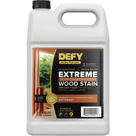 Defy Extreme Semi-Transparent Exterior Wood Stain, Butternut, 1 Gal. Bottle 300425-F